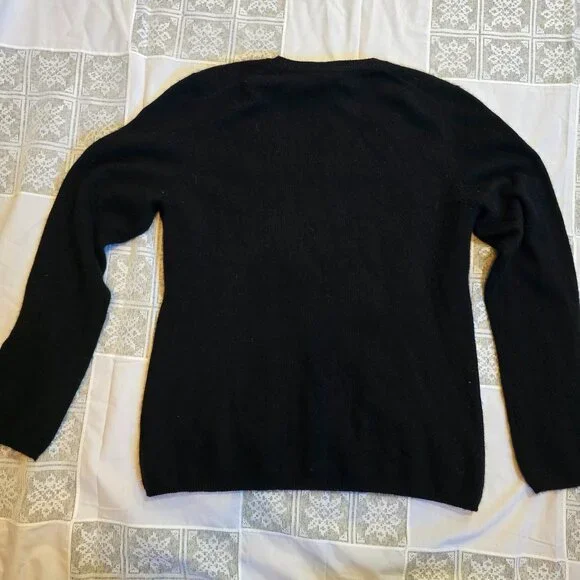 Cashmere by Charter Club Black100% Cashmere V-Neck Sweater Women’s Size Large - Picture 7 of 7